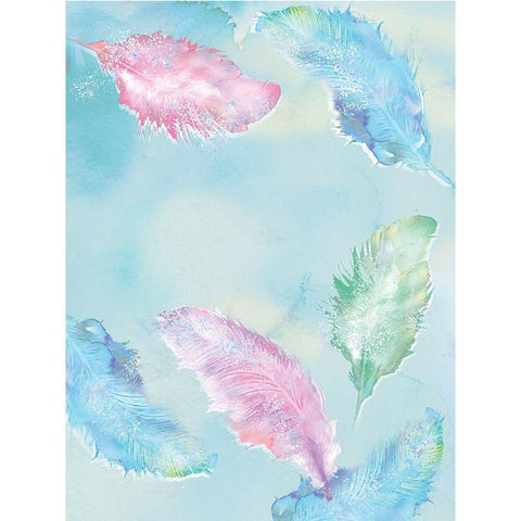 Feathers White Modern Wood Framed Art Print by P.S. Art