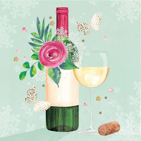 Wine II Black Modern Wood Framed Art Print with Double Matting by P.S. Art