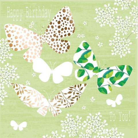 Butterflies Black Modern Wood Framed Art Print with Double Matting by P.S. Art