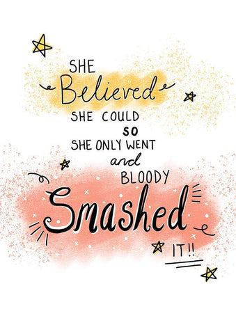 She Believed Black Ornate Wood Framed Art Print with Double Matting by P.S. Art