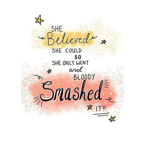 She Believed Black Modern Wood Framed Art Print by P.S. Art