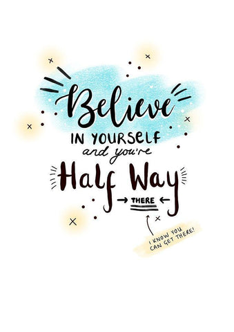 Believe In White Modern Wood Framed Art Print with Double Matting by P.S. Art