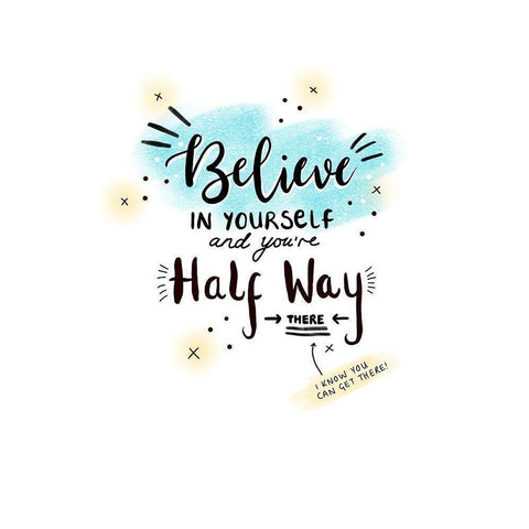 Believe In Black Modern Wood Framed Art Print with Double Matting by P.S. Art