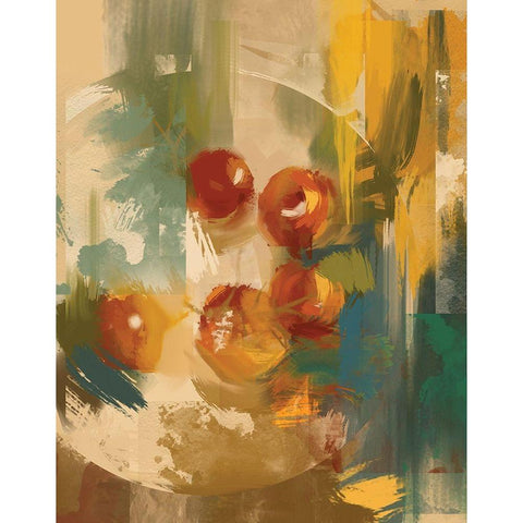 Fruit Abstract I Black Modern Wood Framed Art Print by P.S. Art