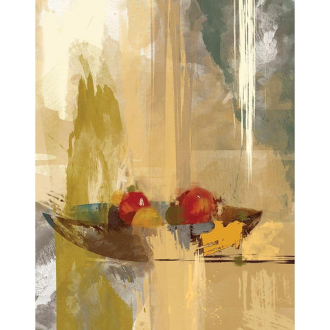 Fruit Abstract II White Modern Wood Framed Art Print by P.S. Art