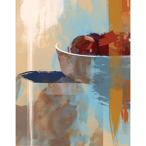 Fruit Abstract III White Modern Wood Framed Art Print by P.S. Art