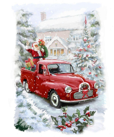 Santas Ride II Black Ornate Wood Framed Art Print with Double Matting by P.S. Art