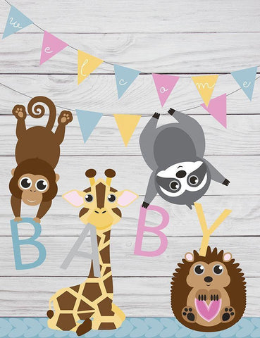 Baby Black Ornate Wood Framed Art Print with Double Matting by P.S. Art