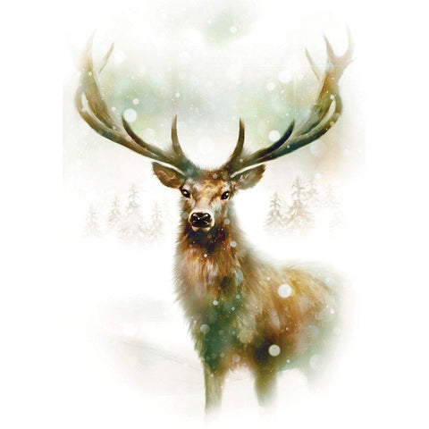 Enchanted Winter Black Modern Wood Framed Art Print with Double Matting by P.S. Art