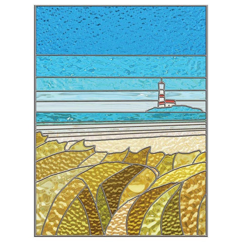 Lighthouse Black Modern Wood Framed Art Print by P.S. Art