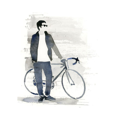 Cool Guy IV White Modern Wood Framed Art Print by P.S. Art