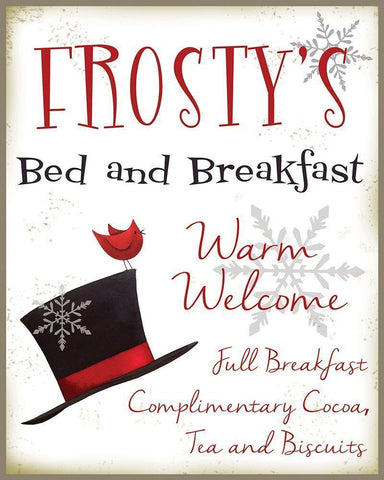 Frosts Bed and Breakfast White Modern Wood Framed Art Print with Double Matting by P.S. Art