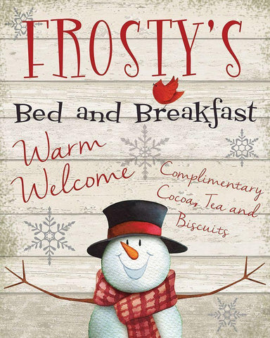 Frostys Bed and Breakfast Black Ornate Wood Framed Art Print with Double Matting by P.S. Art
