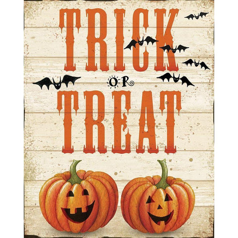 Trick or Treat White Modern Wood Framed Art Print by P.S. Art