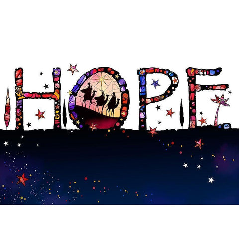 Hope Black Modern Wood Framed Art Print with Double Matting by P.S. Art