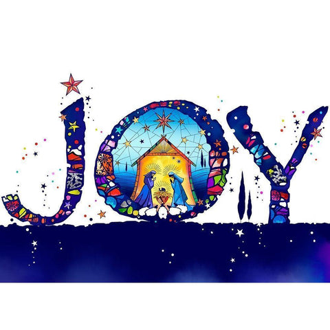 Joy Black Modern Wood Framed Art Print with Double Matting by P.S. Art