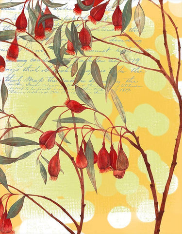 Floral Collage II White Modern Wood Framed Art Print with Double Matting by P.S. Art