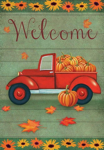 Fall Haul White Modern Wood Framed Art Print with Double Matting by P.S. Art