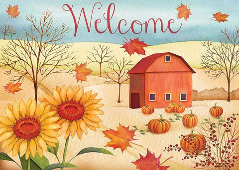 Welcome Barn Black Ornate Wood Framed Art Print with Double Matting by P.S. Art
