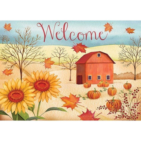 Welcome Barn Gold Ornate Wood Framed Art Print with Double Matting by P.S. Art