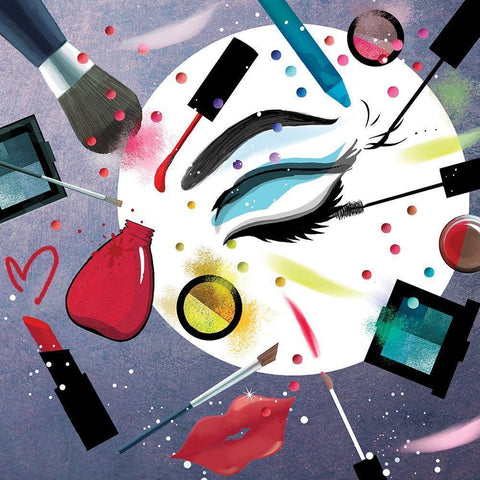 Makeup Time Gold Ornate Wood Framed Art Print with Double Matting by P.S. Art