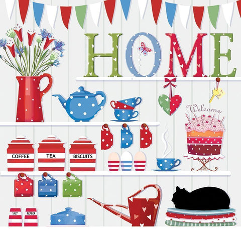 Home White Modern Wood Framed Art Print by P.S. Art