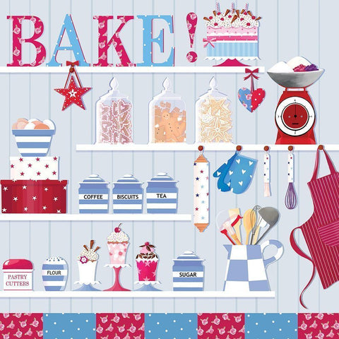 Bake White Modern Wood Framed Art Print by P.S. Art