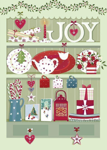 Joy   White Modern Wood Framed Art Print with Double Matting by P.S. Art