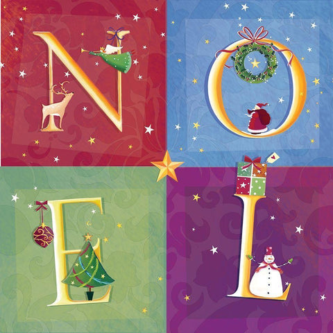 Noel Black Modern Wood Framed Art Print by P.S. Art