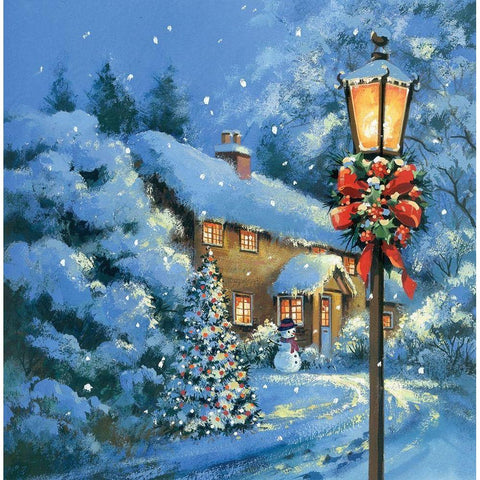 Peace on Earth Gold Ornate Wood Framed Art Print with Double Matting by P.S. Art