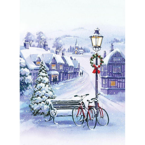 Winter Joy White Modern Wood Framed Art Print by P.S. Art