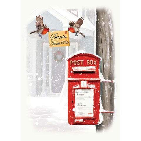 Christmas Mail Black Modern Wood Framed Art Print by P.S. Art