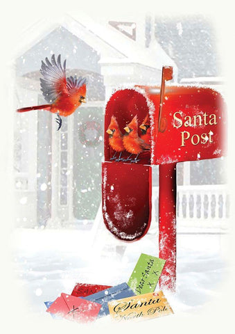 Santas Post Black Ornate Wood Framed Art Print with Double Matting by P.S. Art