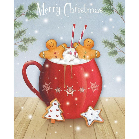 Merry Christmas  White Modern Wood Framed Art Print by P.S. Art