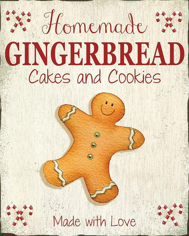 Homemade Gingerbread White Modern Wood Framed Art Print with Double Matting by P.S. Art