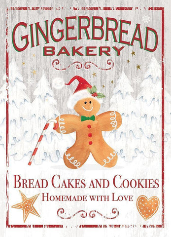 Gingerbread Bakery Black Ornate Wood Framed Art Print with Double Matting by P.S. Art