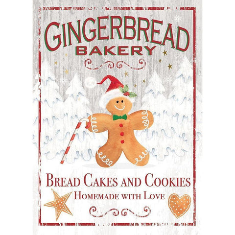 Gingerbread Bakery Gold Ornate Wood Framed Art Print with Double Matting by P.S. Art