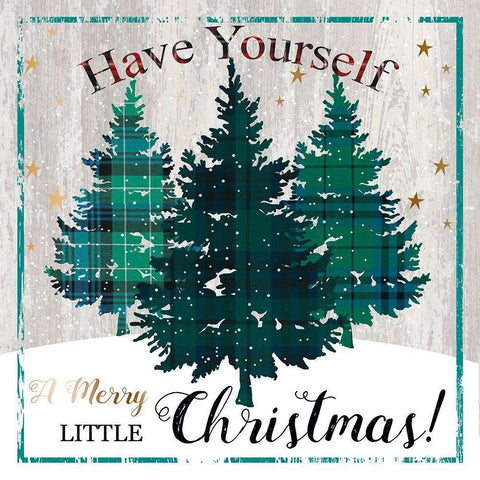 Merry Little Christmas Black Modern Wood Framed Art Print by P.S. Art