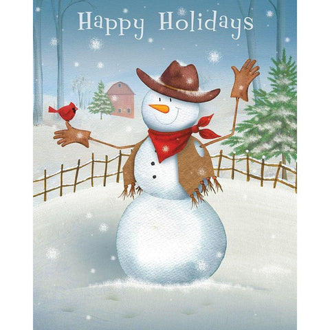Happy Holidays Black Modern Wood Framed Art Print by P.S. Art
