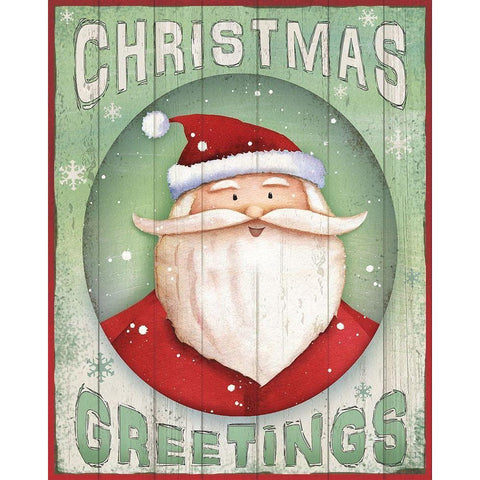 Christmas Greetings Black Modern Wood Framed Art Print by P.S. Art