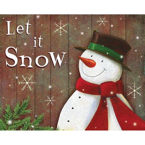 Let it Snow  Black Modern Wood Framed Art Print by P.S. Art