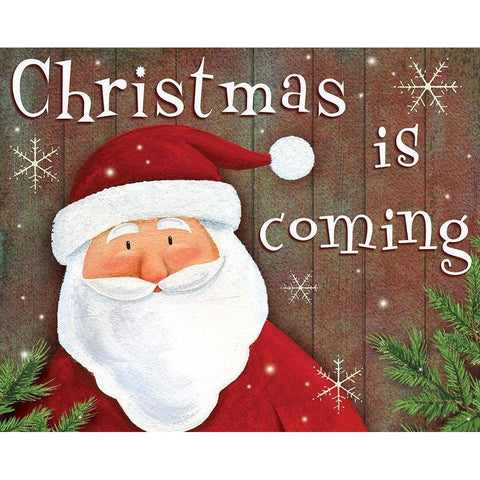 Christmas is Coming Black Modern Wood Framed Art Print with Double Matting by P.S. Art