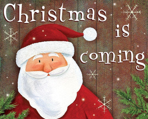 Christmas is Coming White Modern Wood Framed Art Print with Double Matting by P.S. Art