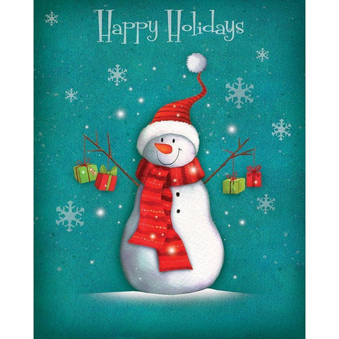 Happy Holidays White Modern Wood Framed Art Print by P.S. Art