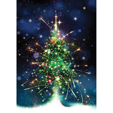 Christmas Tree Bliss Black Modern Wood Framed Art Print by P.S. Art