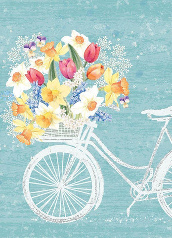 Spring Time White Modern Wood Framed Art Print with Double Matting by P.S. Art