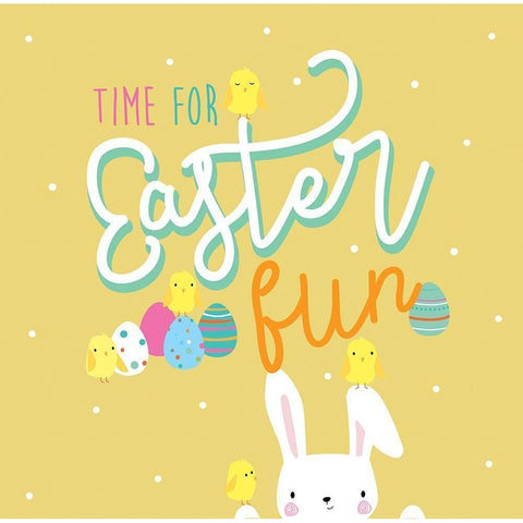 Easter Fun White Modern Wood Framed Art Print by P.S. Art