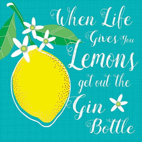 Life Gives You Lemons Gold Ornate Wood Framed Art Print with Double Matting by P.S. Art