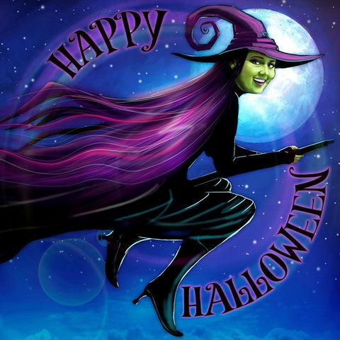 Witch Black Modern Wood Framed Art Print by P.S. Art