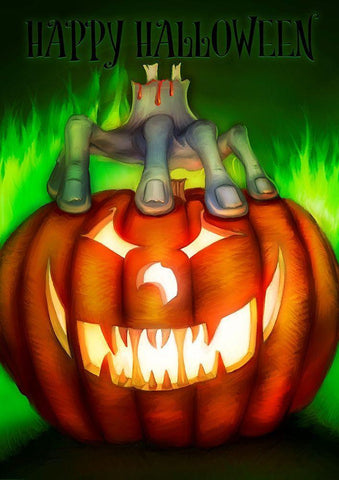 Pumpkin White Modern Wood Framed Art Print with Double Matting by P.S. Art